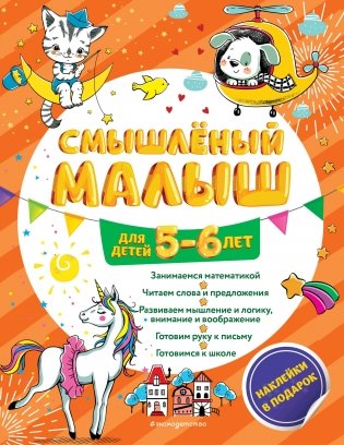 Смышлёный малыш: для детей 5-6 лет (с наклейками) фото книги