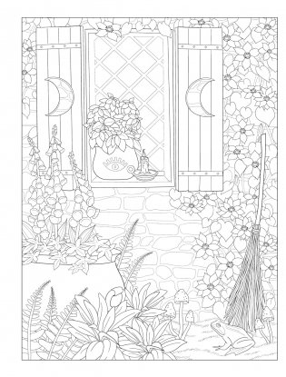 Creative Haven Witchcraft Coloring Book фото книги 8