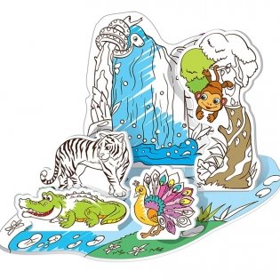 В джунглях. Объемная 3D-раскраска фото книги 2