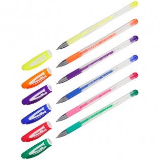 Набор гелевых ручек OfficeSpace "A-Gel" 06цв., 0,5мм, грип, европодвес фото книги 2