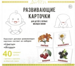Развивающие карточки "Цветы и ягоды" (40 карточек) фото книги