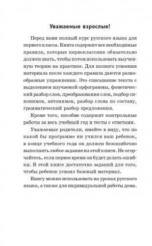 Полный курс русского языка. 1 класс фото книги 3