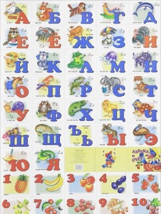 Азбука и счет с прописными буквами. Плакат фото книги