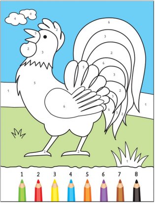 Раскрашиваем по цифрам. В деревне фото книги 6