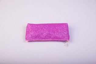 Пенал-косметичка (с блестками, на молнии, розовый) фото книги
