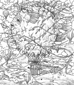 Водные миры. Раскраски за гранью воображения фото книги 15