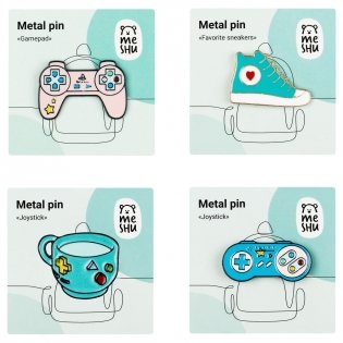 Набор металлических значков MESHU "Gamer's set", эмаль, 4 шт. Арт. MS_53656 фото книги