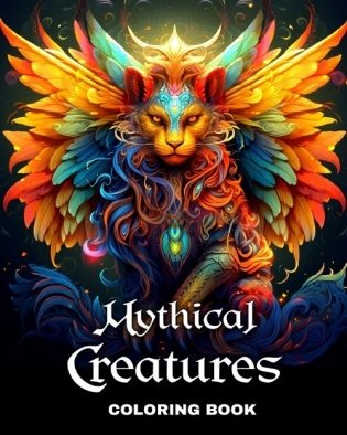 Mythical Creatures Coloring Book: Fantasy Creatures Coloring Sheets for Adults and Teens фото книги