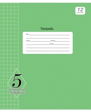 Тетрадь "Великолепно! Пятерка!", А5, 12 листов, клетка фото книги