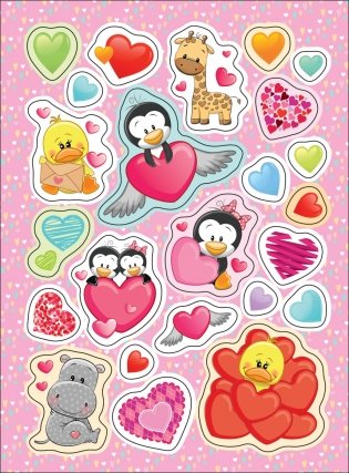 100 наклеек. Сердечки фото книги 2