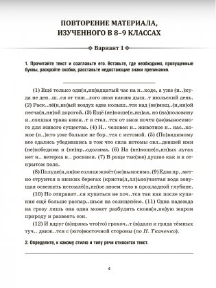 Русский язык: проверочные работы для тематического и итогового контроля. 10 класс фото книги 4