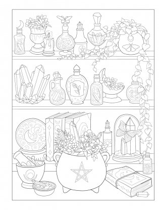 Creative Haven Witchcraft Coloring Book фото книги 7