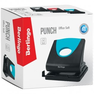 Дырокол "Office Soft", 20 листов, синий фото книги 2