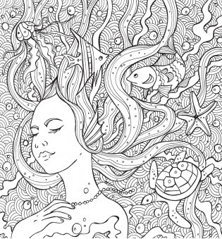 Раскраска-антистресс. Тайны подводных садов фото книги 6