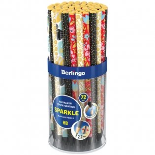 Карандаш ч/г Berlingo "Sparkle" HB, черное дерево, трехгран., заточен., ассорти фото книги 2