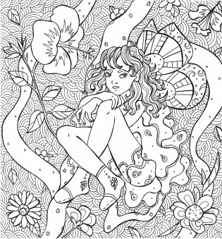 Раскраска-антистресс. Феи в волшебном саду фото книги 11