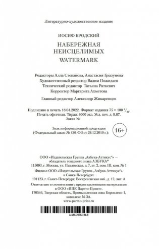 Набережная Неисцелимых. Watermark (билингва) фото книги 22