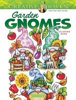 Creative Haven Garden Gnomes Coloring Book фото книги