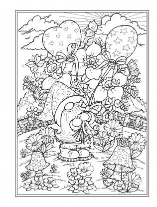 Creative Haven Garden Gnomes Coloring Book фото книги 3