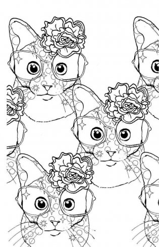 Кототерапия. Мини-раскраска-антистресс для творчества и вдохновения фото книги 7