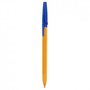 Ручка шариковая СТАММ "Оптима" синяя, 1,0 мм, оранжевый корпус. Арт. РШ-30384 фото книги 3
