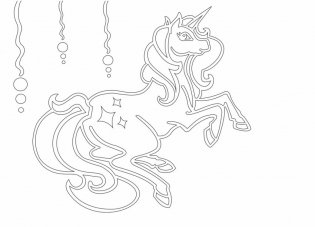 Трафарет "Единорог", А5 фото книги