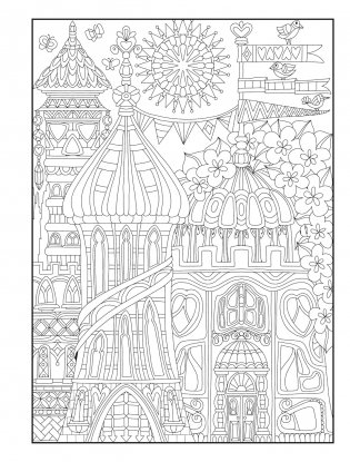 Creative Haven Whimsical Houses Coloring Book фото книги 9