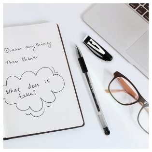 Ручка гелевая OfficeSpace "A-Gel" черная, 0,5 мм, грип. Арт. GPbk_95090 фото книги 4