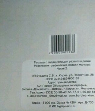 Развиваем графические навыки малыша. Рабочая тетрадь. Часть 2 фото книги 2