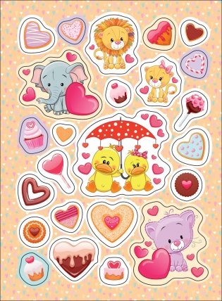 100 наклеек. Сердечки фото книги 3