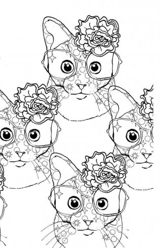 Кототерапия. Мини-раскраска-антистресс для творчества и вдохновения фото книги 6