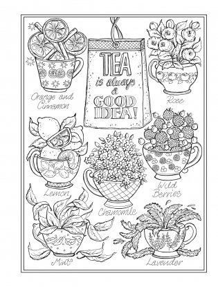 Creative Haven Afternoon Tea Coloring Book фото книги 9