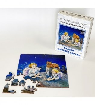 Фигурный деревянный пазл "Сказки доброго ангела", 50 элементов фото книги