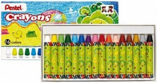 Восковые мелки Pentel "Crayons", 16 штук фото книги
