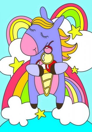 Картина по номерам для малышей "Радужный единорожка" фото книги