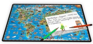 Коврик на стол "Детская карта мира" фото книги
