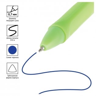 Ручка шариковая автоматическая OfficeSpace "Juicy Trio" синяя, 0,7 мм, трехгранная, корпус ассорти. Арт. BPr_94857 фото книги 3