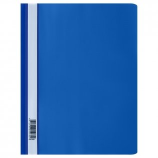 Папка-скоросшиватель пластик. СТАММ А4, 160мкм, синяя с прозр. верхом фото книги