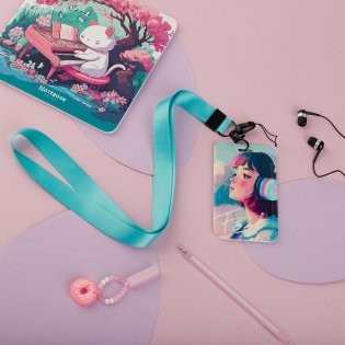 Бейдж вертикальный MESHU Inspiration, 110*70мм, лента с карабином, 2D печать, опп пакет с европодвесом фото книги