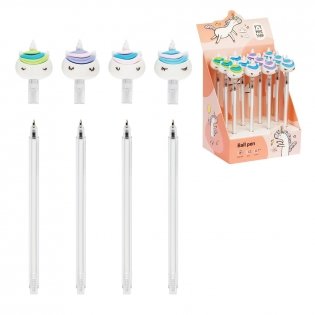 Ручка шариковая MESHU "White Unicorn", синяя, 0,7 мм, корпус ассорти, с топпером. Арт. MS_02613 фото книги