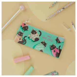 Пенал мягкий 200х100 мм MESHU "More coffee", искусственная кожа. Арт. MS_57878 фото книги