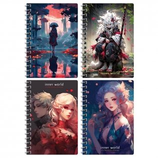 Записная книжка А6 80 листов на гребне BG "Inner world". Арт. ЗК6гр80 12798 фото книги