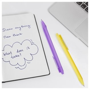 Ручка шариковая автоматическая OfficeSpace "Juicy Trio" синяя, 0,7 мм, трехгранная, корпус ассорти. Арт. BPr_94857 фото книги 4