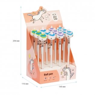 Ручка шариковая MESHU "White Unicorn", синяя, 0,7 мм, корпус ассорти, с топпером. Арт. MS_02613 фото книги 5