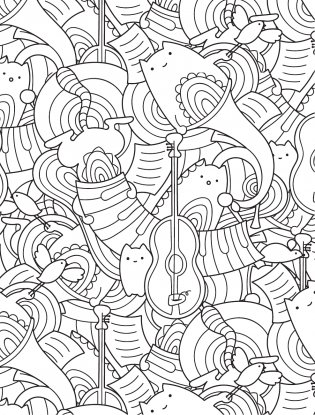 Котики и другие анальгетики. Раскраска-антистресс фото книги 6