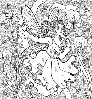 Раскраска-антистресс. Феи в волшебном саду фото книги 10