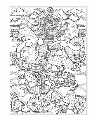 Creative Haven Garden Gnomes Coloring Book фото книги 5