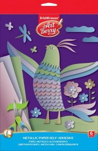 Бумага цветная металлизированная самоклеящаяся "ArtBerry", В5, 6 листов, 6 цветов фото книги