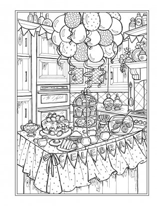 Creative Haven Country Kitchen Charm Coloring Book фото книги 11