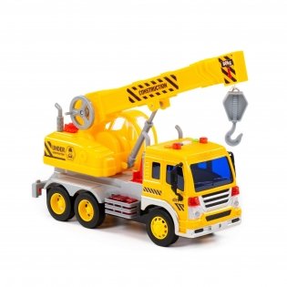 Автомобиль-кран "Сити", инерционный, желтый (со светом и звуком) фото книги 4